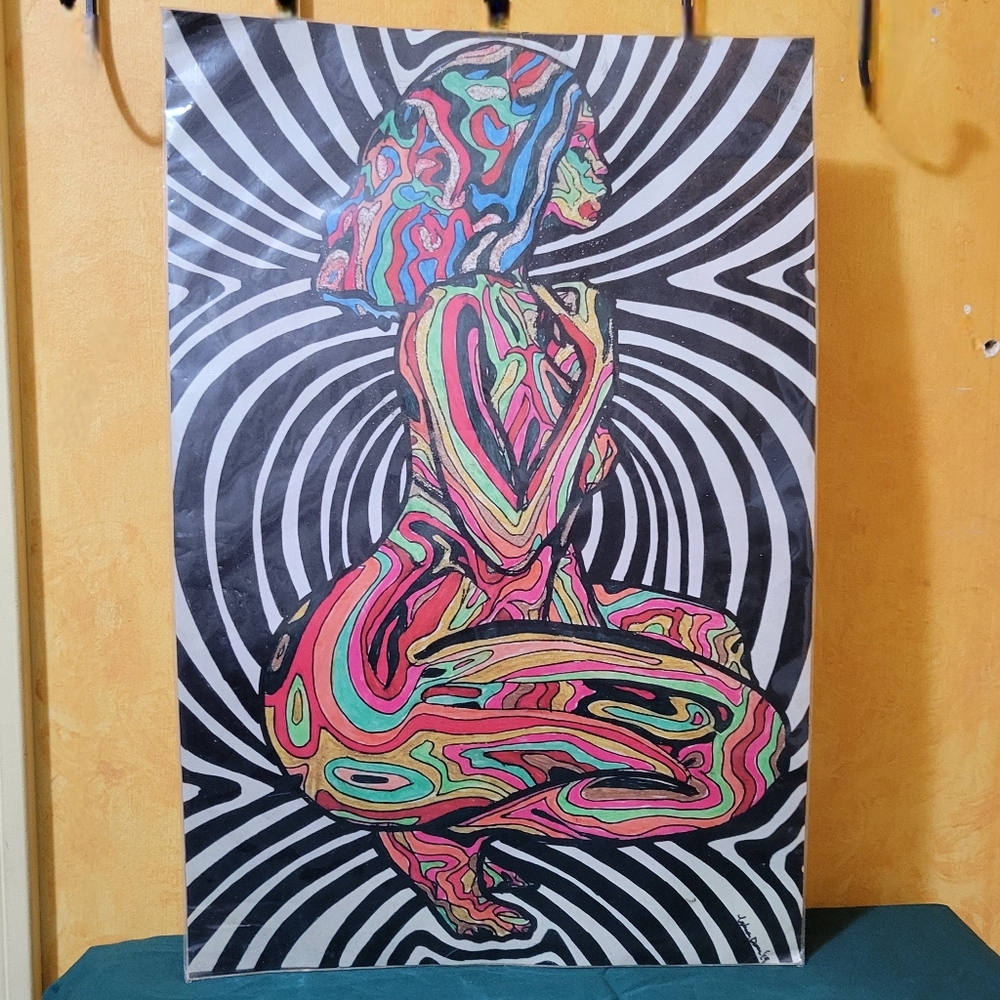 Visual Art Risen By Melissa Dawn Multicolor Poster Mod Hippie Woman